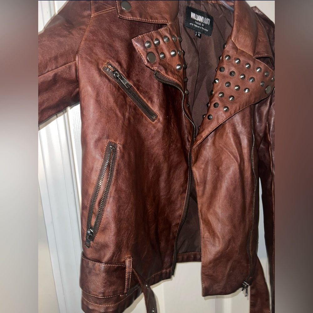 WilliamRast by Justin Timberlake & Trace Ayala Biker vegan leather jacket XS